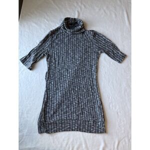 XX1 Gray Turtle Neck Mini Sweater Dress Shirt Women's Size Large Belt Loops